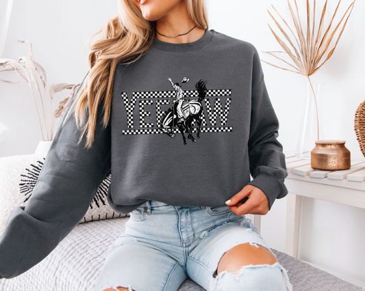 Checkered Yee Haw Sweatshirt