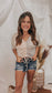 Cinched Front Color Block Short Sleeve Knit Top