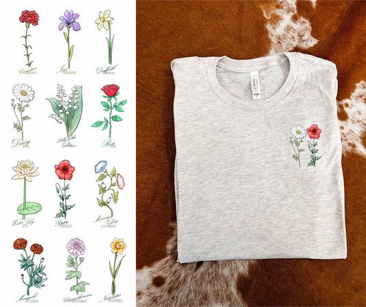 Birth Flower Tee or Sweatshirt
